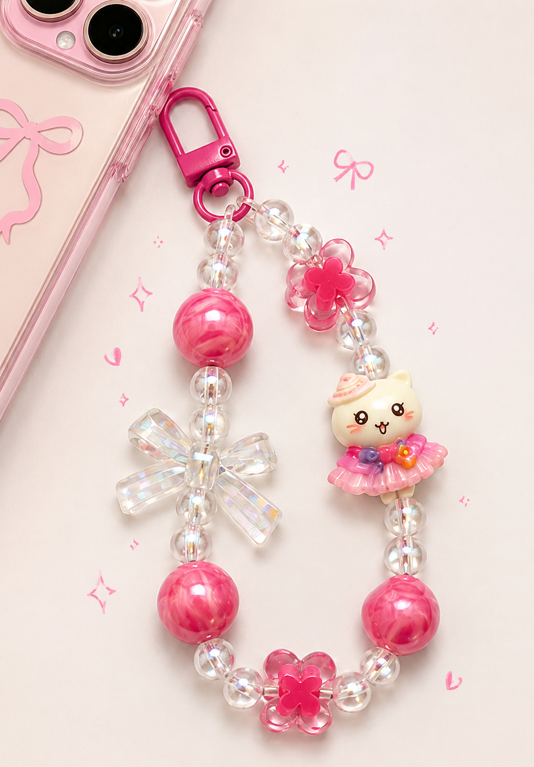 Hello Kitty and Doll Phone charms
