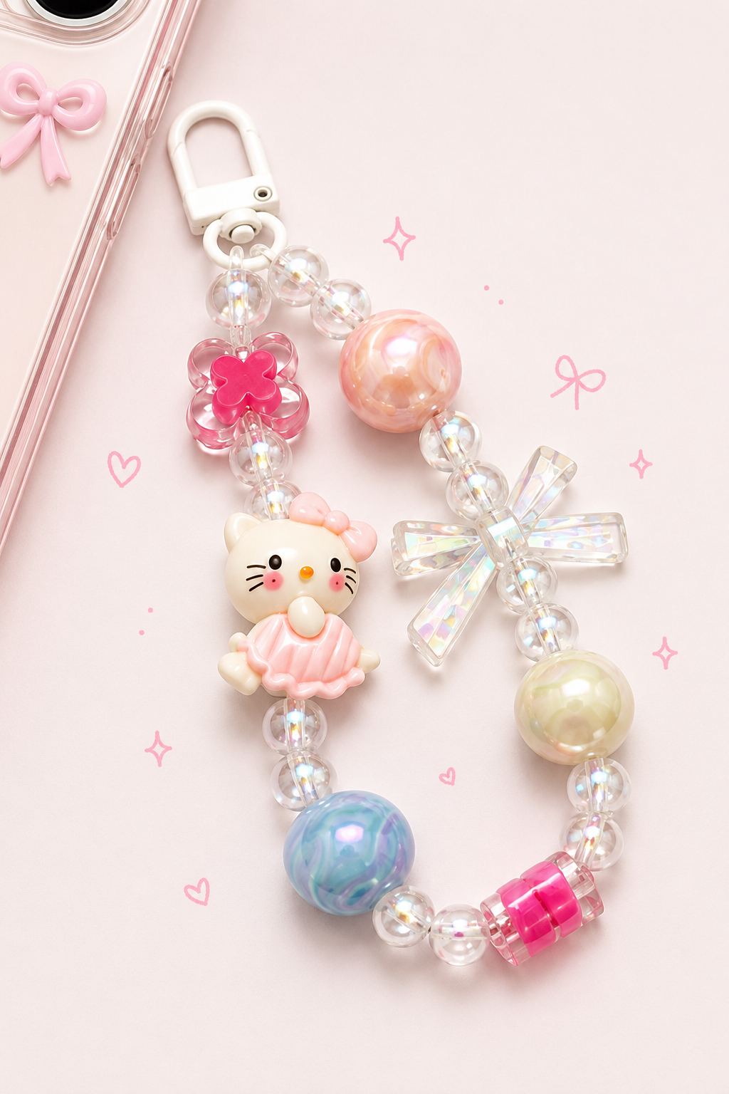 Hello Kitty and Doll Phone charms