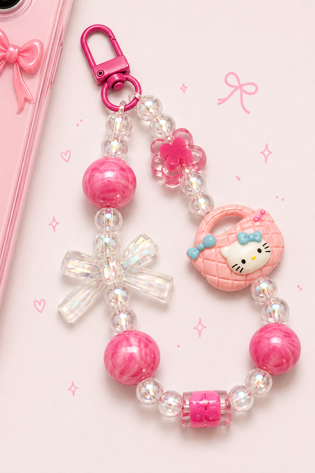 Hello Kitty and Doll Phone charms