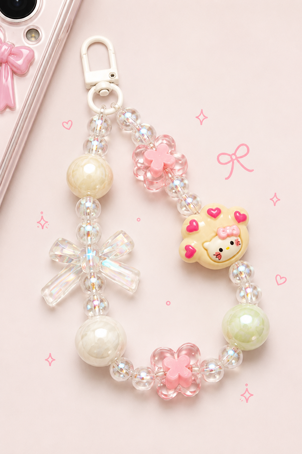 Hello Kitty and Doll Phone charms