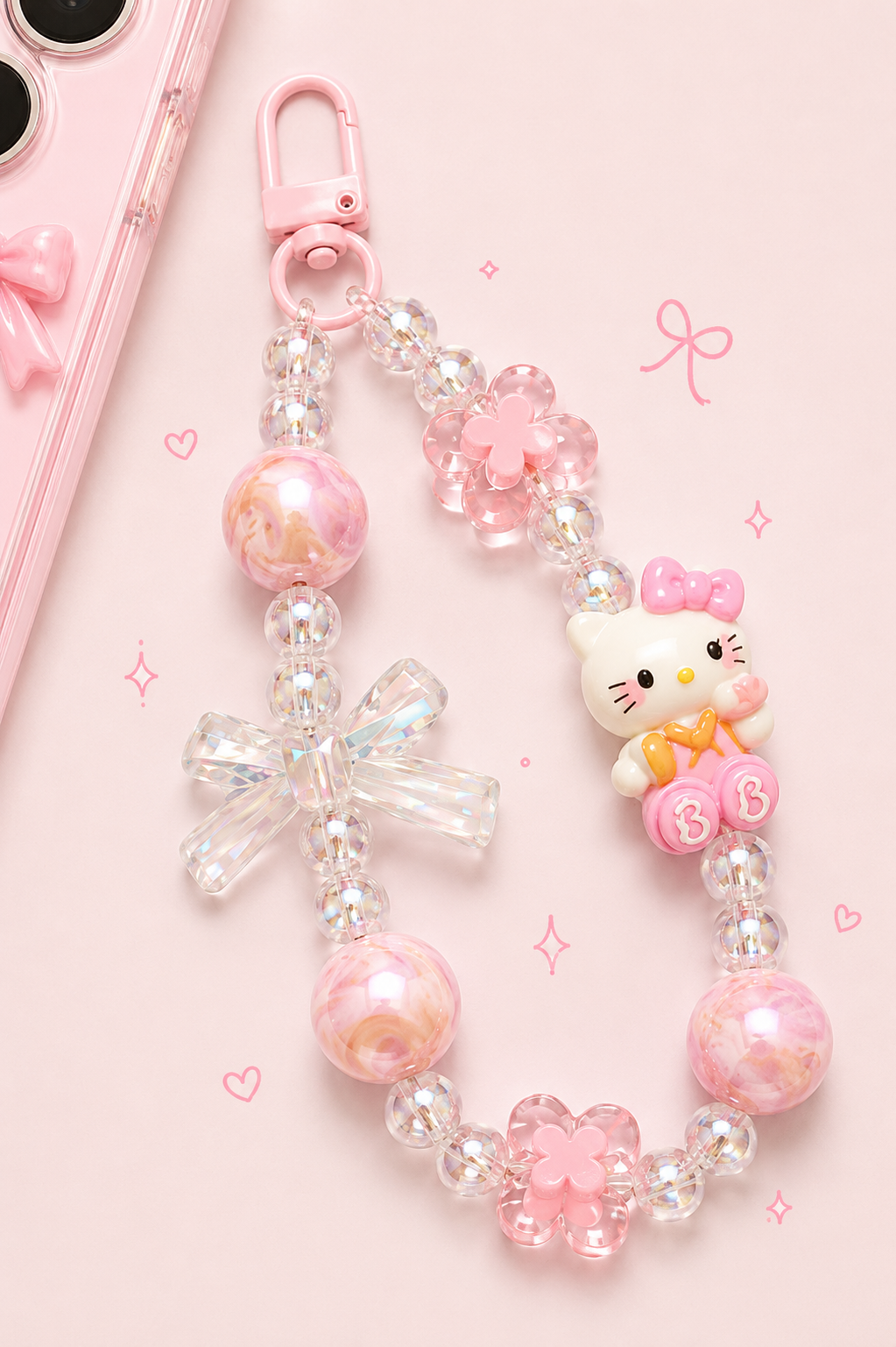 Hello Kitty and Doll Phone charms