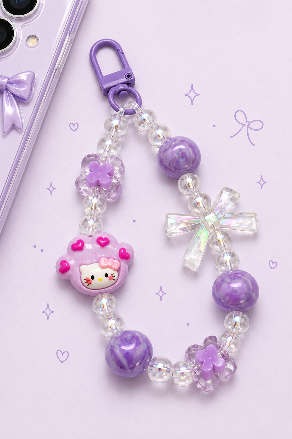 Hello Kitty and Doll Phone charms