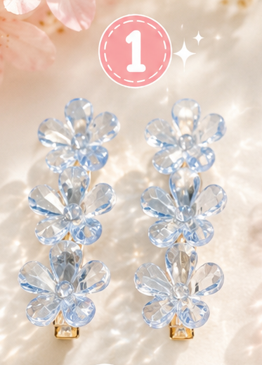 Luxe crystal flower hair clips ✨