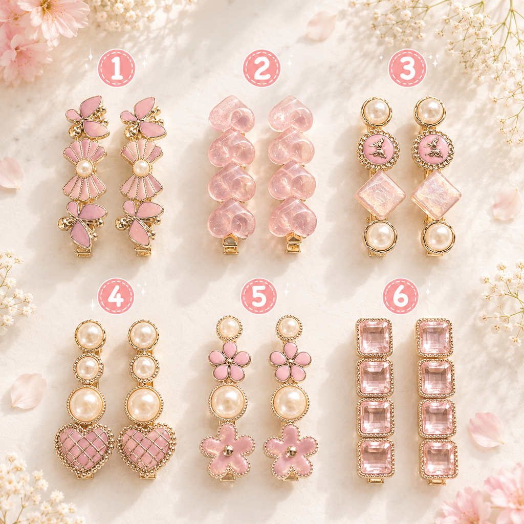 Rose quartz hair clips ✨