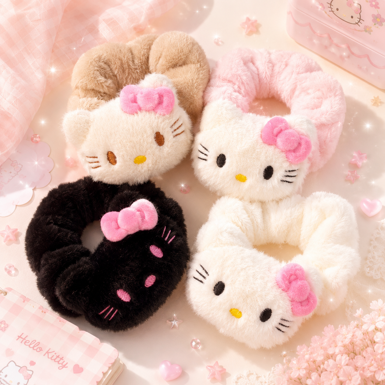 🎀 Plush Hello Kitty Scrunchies