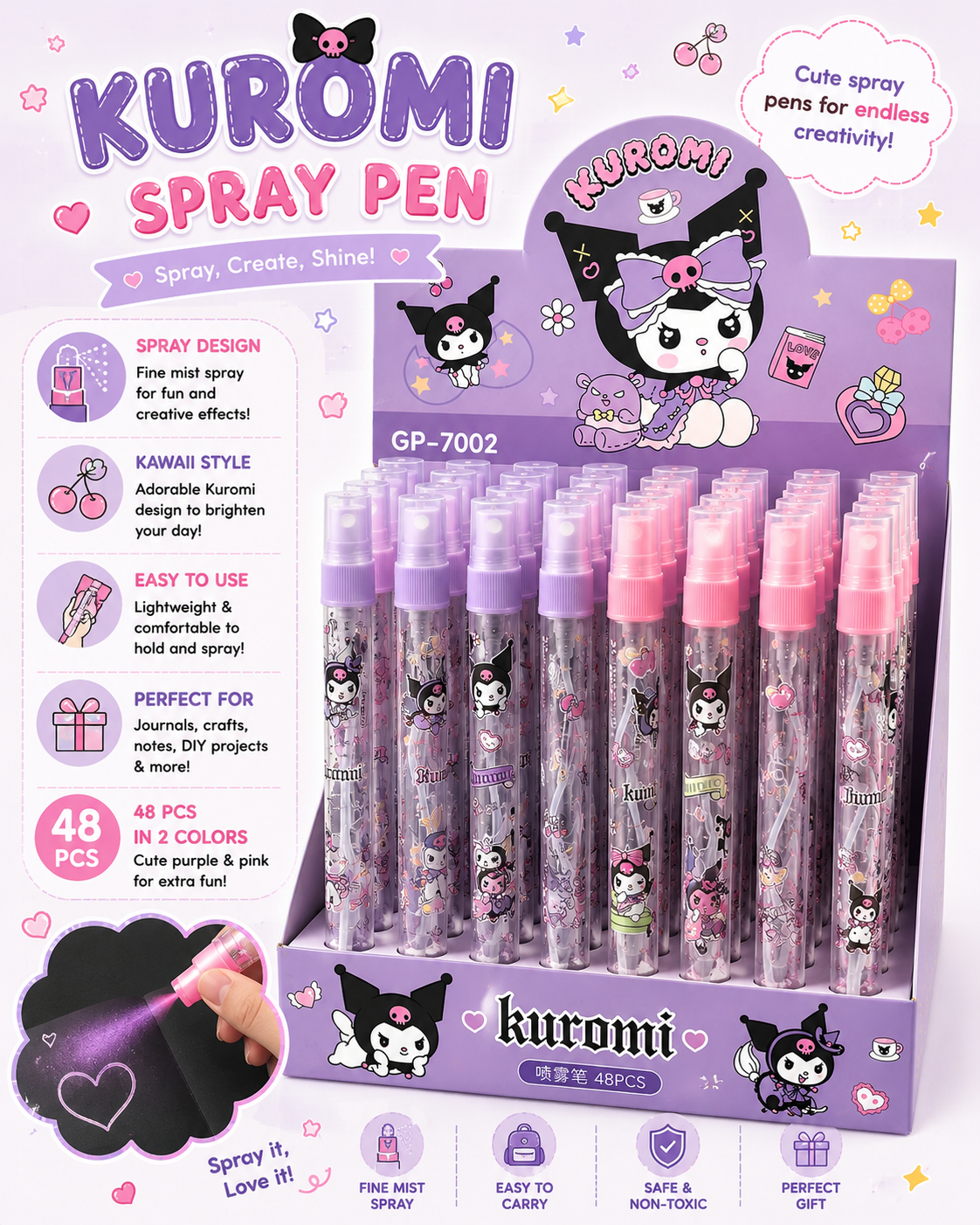 Mist Spray pen Kuromi 🧴✨🌸