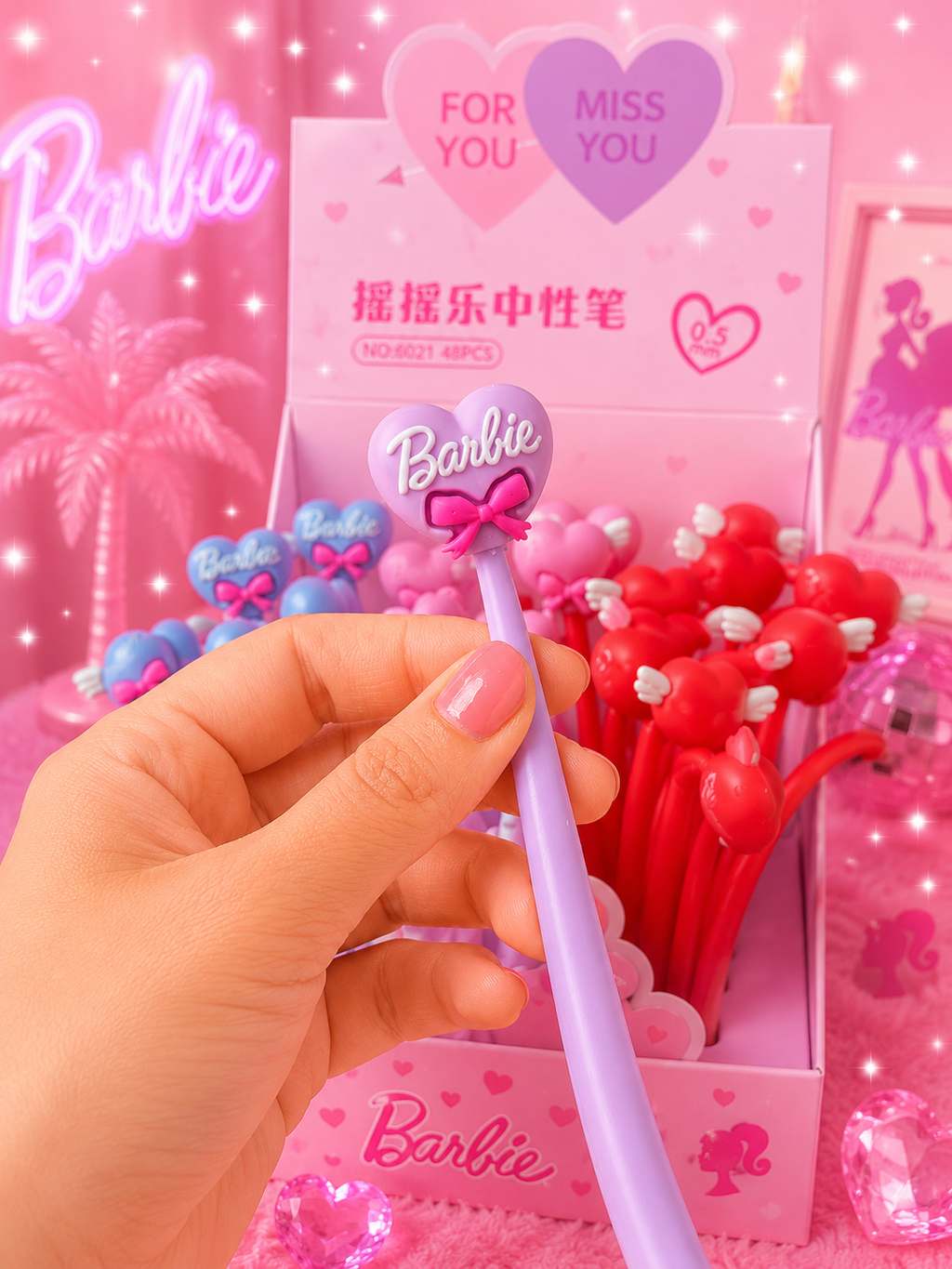 💖 Barbie Heart Gel Pen