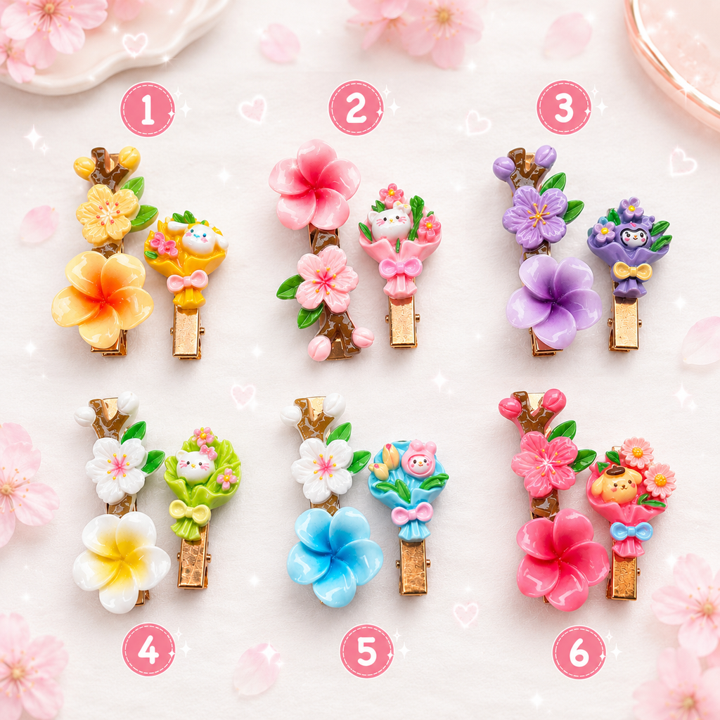 Sanrio themed bouquet hairclips 🌸