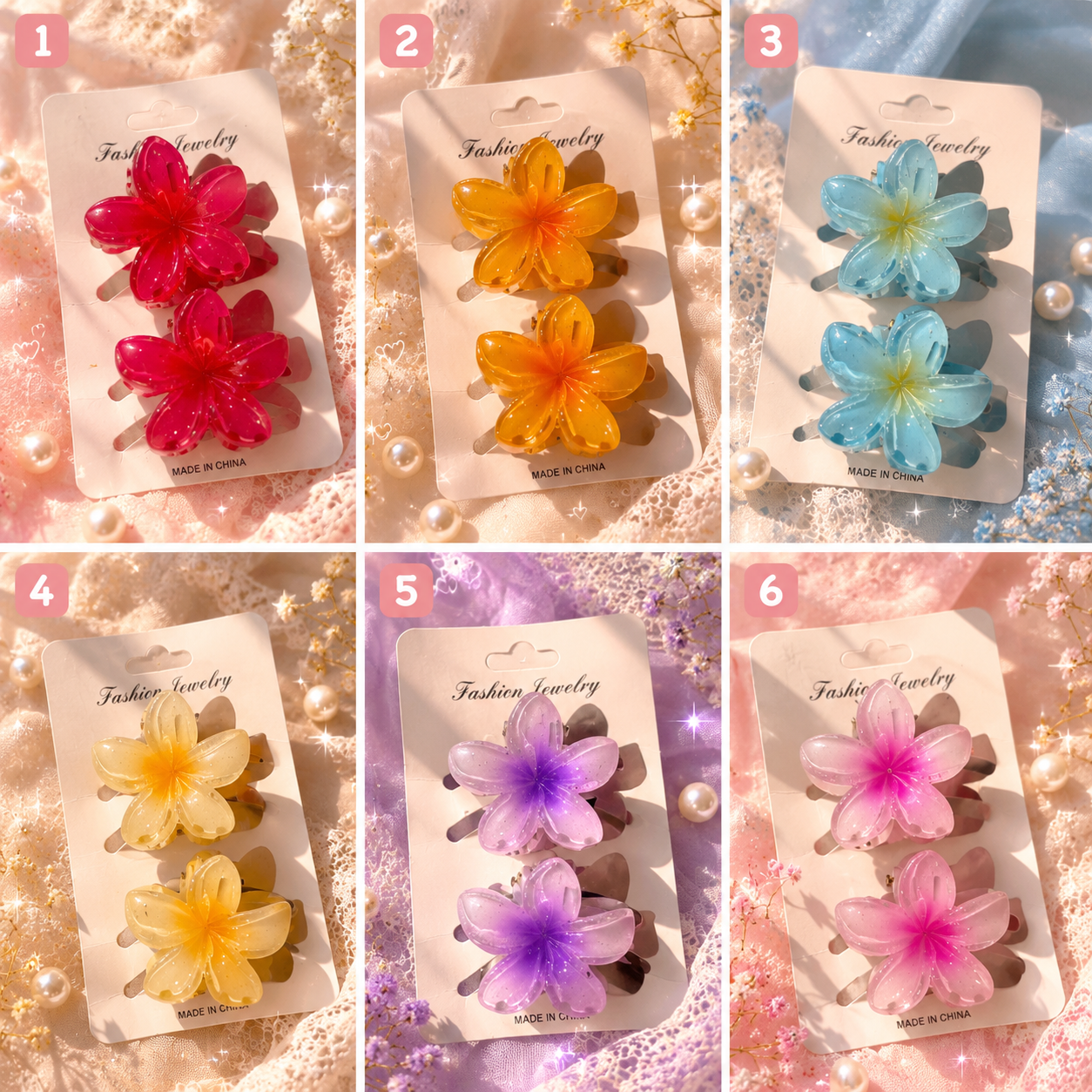 Mini Floral Hair Claw Set (Set of 2) 🌸✨