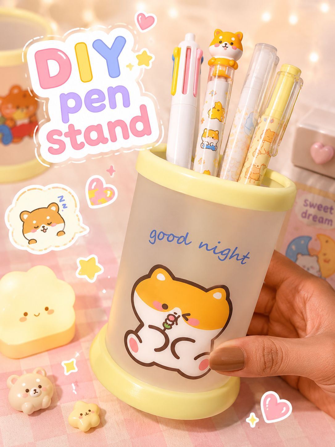 DIY Kawaii Pen Stand ✨🖊️