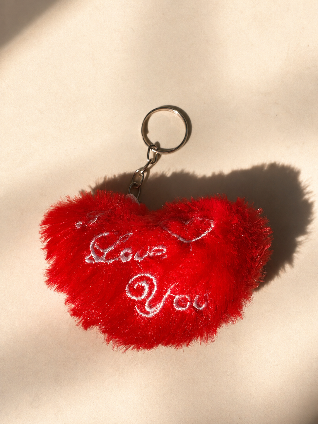 Fluffy Love You Heart Keychain ❤️✨