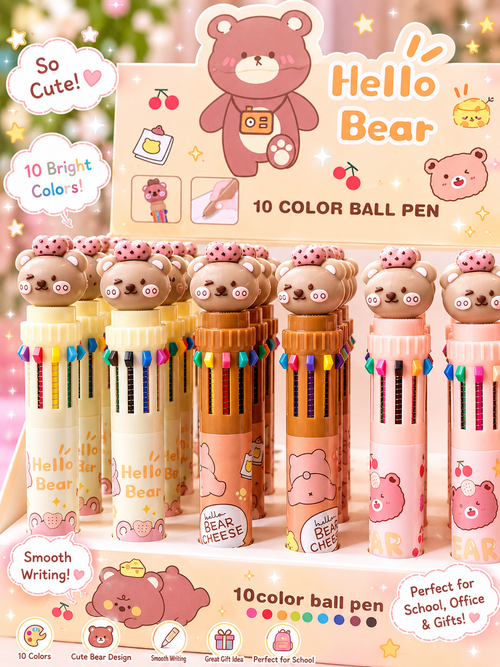 Bear 10-Color Ball Point Pen 🌸🧸