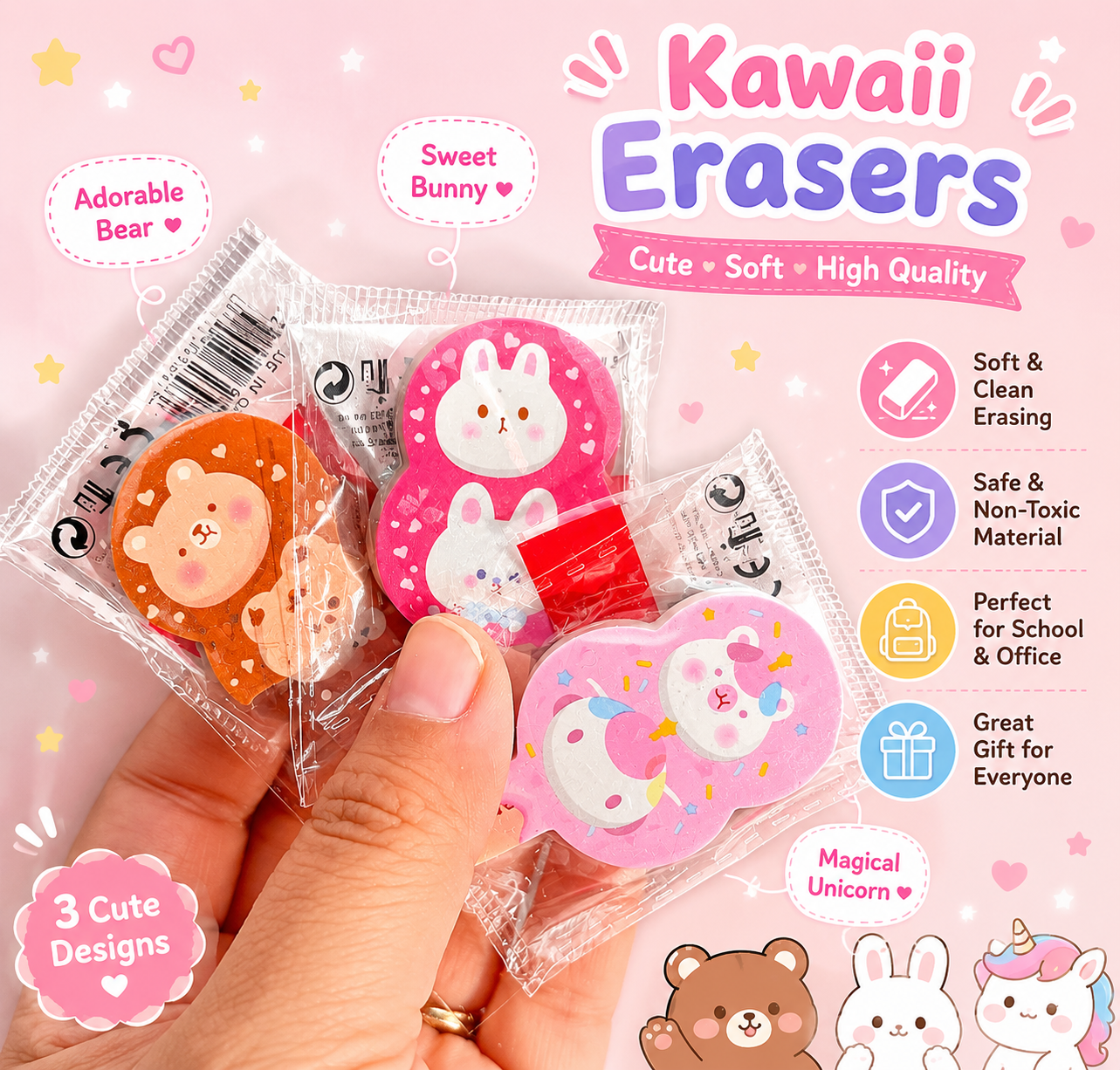 Cute Teddy erasers ❤️