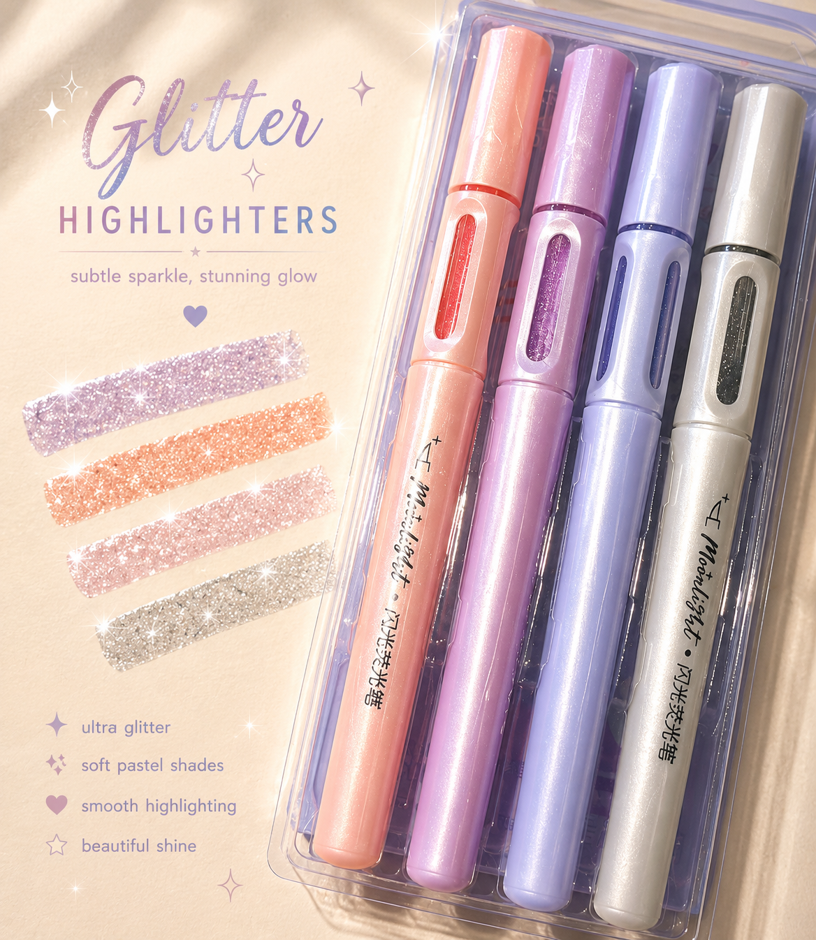 Dreamy Glitter Highlighters Set of 4 ✨✨✨