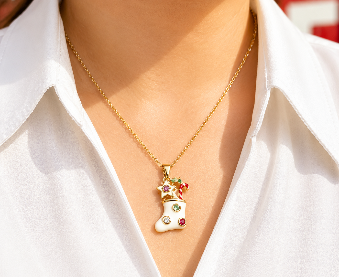 Christmas Themed Anti Tarnish Necklace 🎄