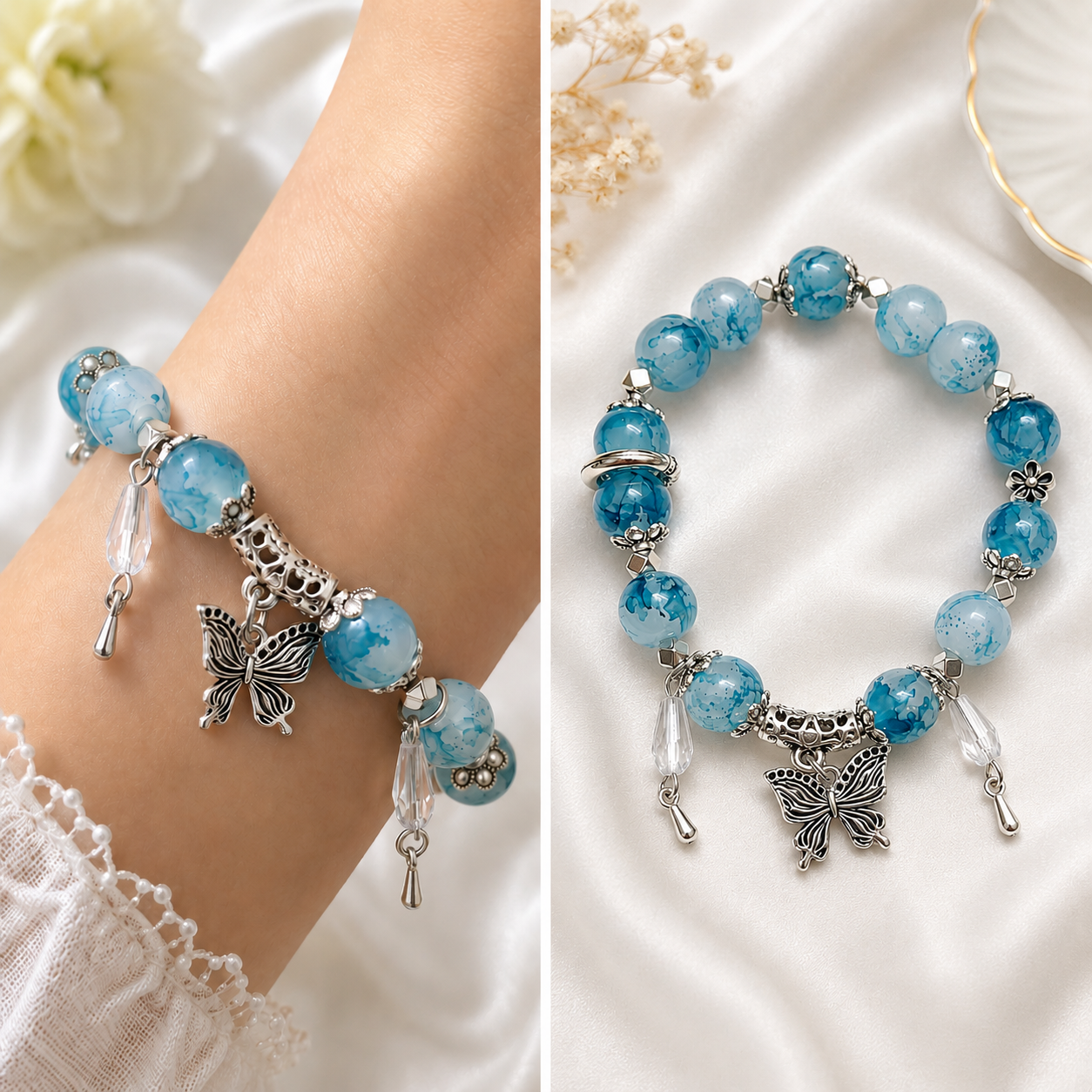Butterfly Beaded Charm Bracelets 🦋