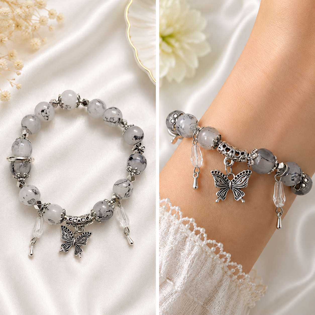 Butterfly Beaded Charm Bracelets 🦋