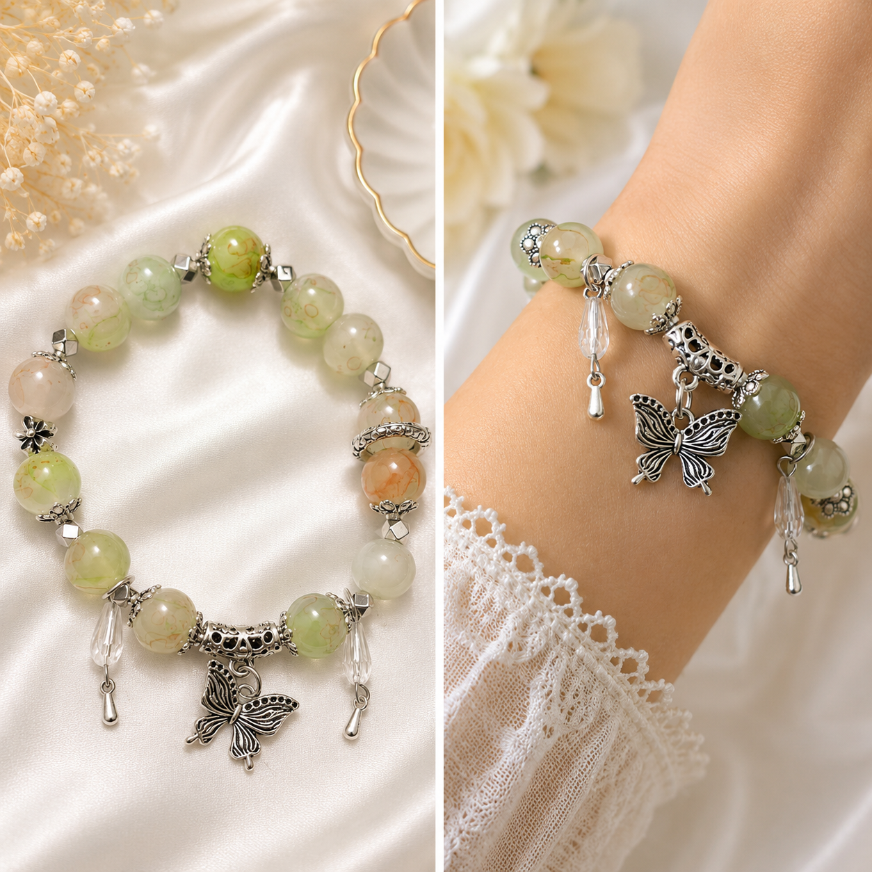Butterfly Beaded Charm Bracelets 🦋