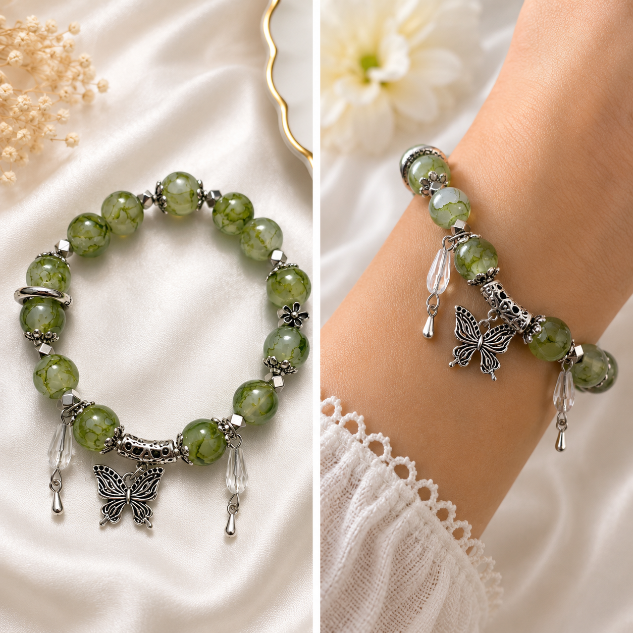 Butterfly Beaded Charm Bracelets 🦋