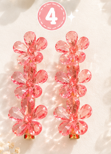 Luxe crystal flower hair clips ✨