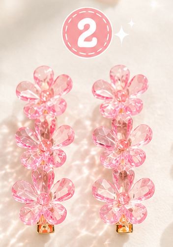 Luxe crystal flower hair clips ✨