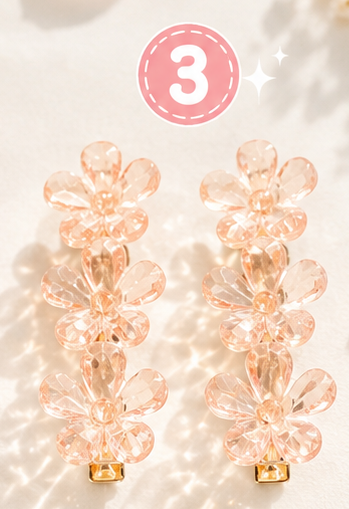 Luxe crystal flower hair clips ✨