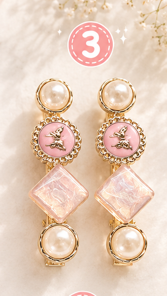 Rose quartz hair clips ✨