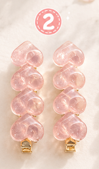 Rose quartz hair clips ✨