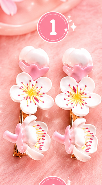 🌸 Sakura Blossom Hair Clips