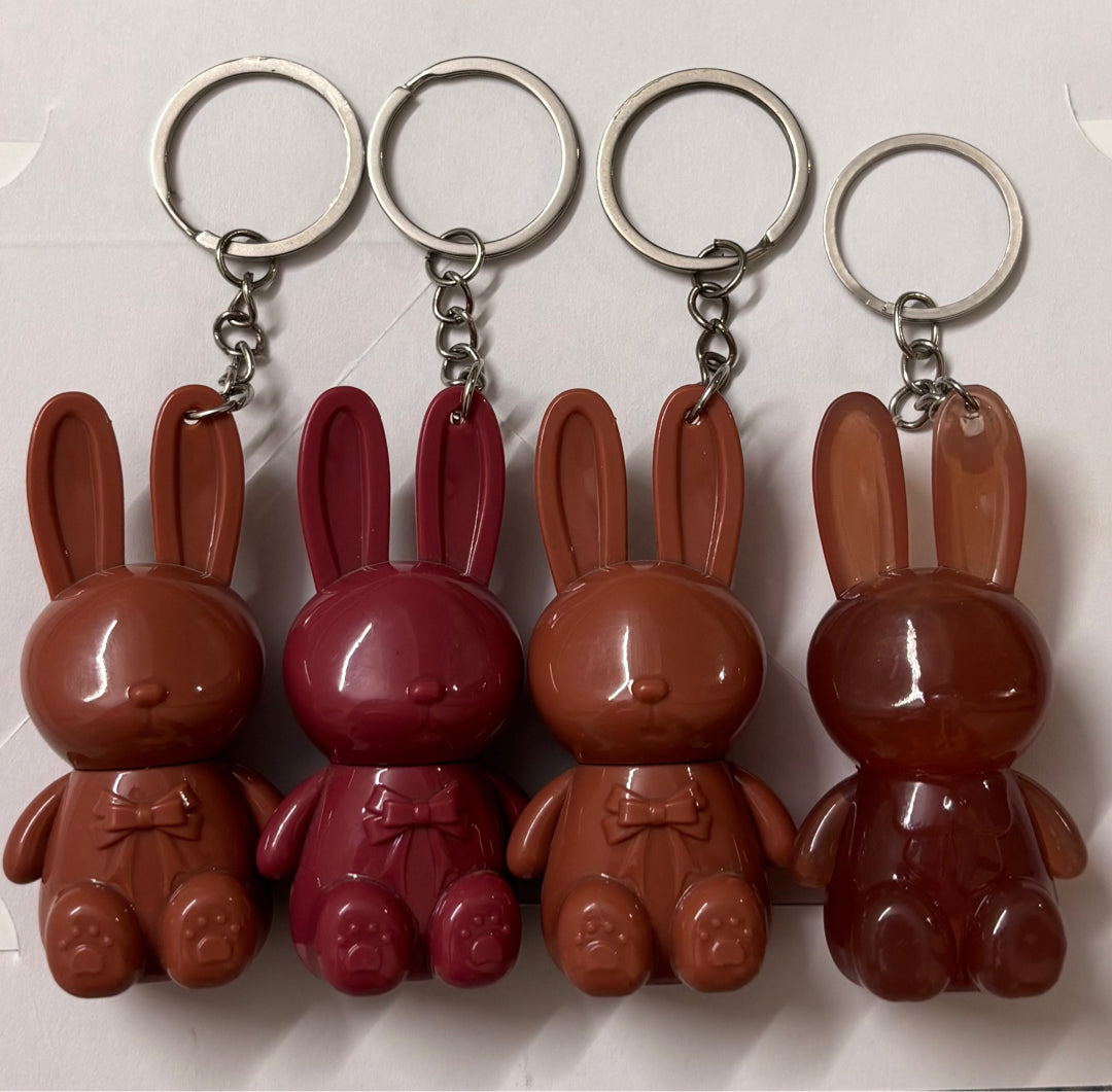 Teddy lip gloss keychain