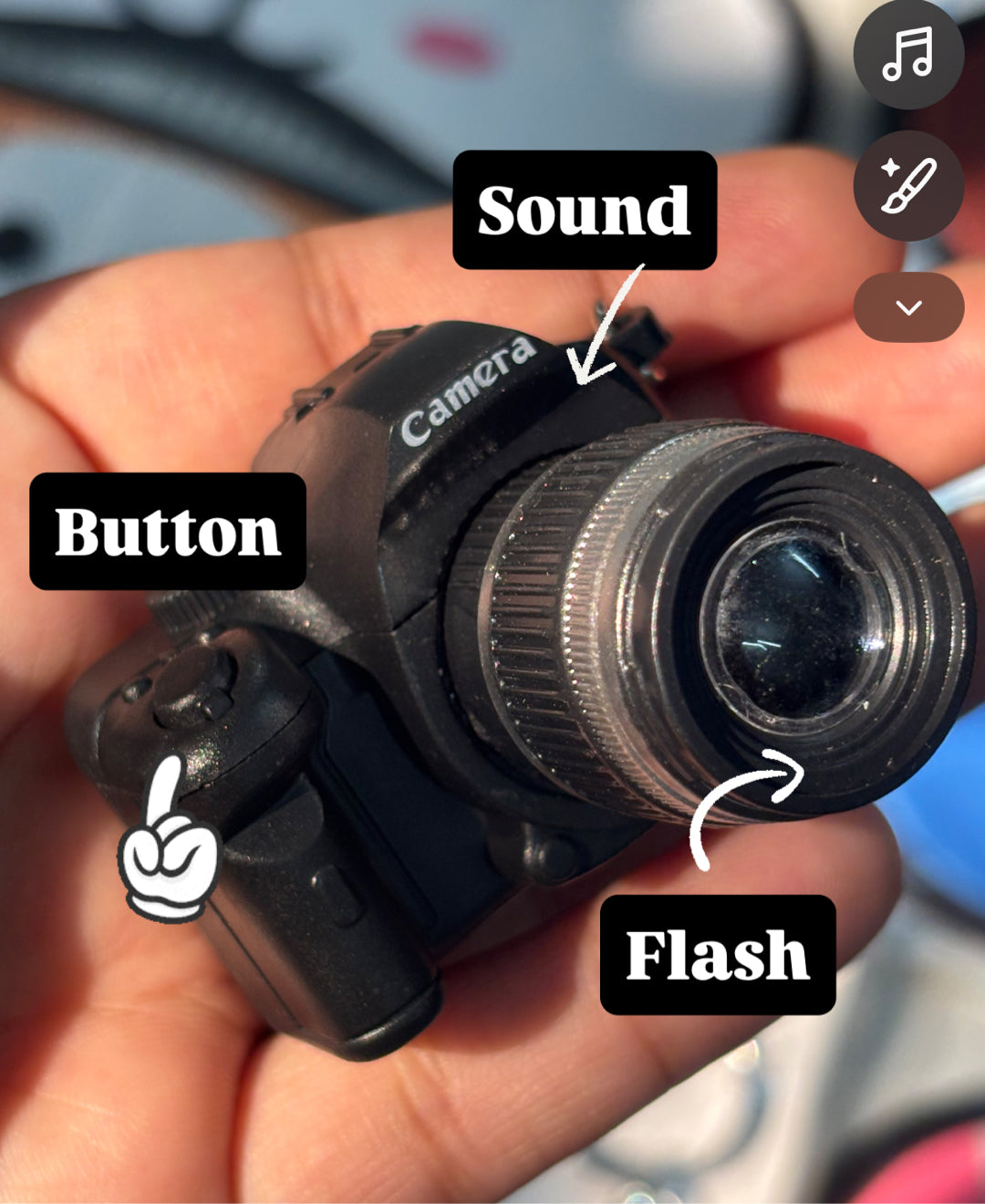 Sound and Light Camera Keychain