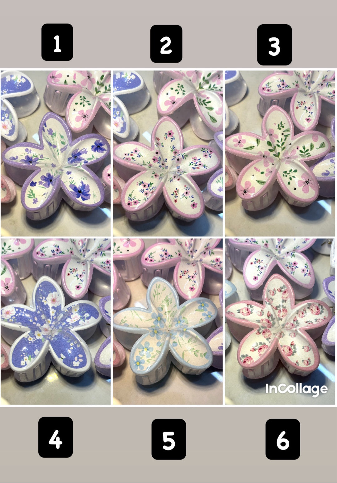 Dreamy Floral Claw Clips
